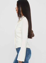 Emersonne Button Up Top White
