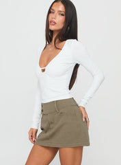 Giorja Studded Cargo Mini Skirt Khaki