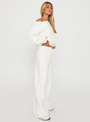 Dodie Wide Leg Pants Washed White