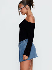Debera Pleated Mini Skirt Mid Blue Wash