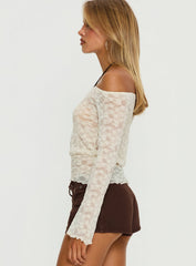 Korrine Off Shoulder Lace Top Cream