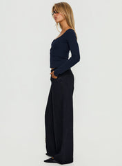 Supercut Low Rise Baggy Pleat Jeans Washed Black