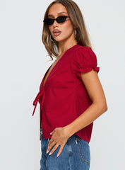 Starstruck Tie Up Top Red