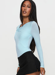 Glorious Look Twist Detail Bodysuit Blue