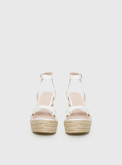 Jesper Espadrille Wedged Heels White Croc
