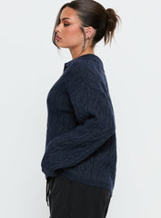 Brodey Collared Cable Knit Sweater Navy