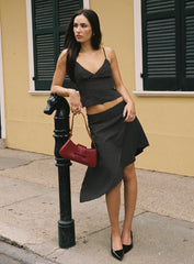 Cabernet Asymmetrical Set Black Polka Petite