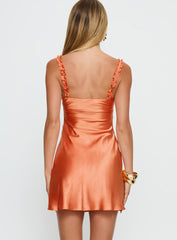 Kalie Frill Mini Dress Orange