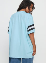 Moto Speedster Oversized Graphic Top Blue