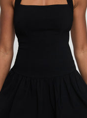 Gigli Bubble Hem Mini Dress Black Petite